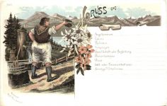 Gruss aus den Bergen - Litho