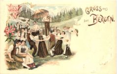 Gruss aus den Bergen - Litho