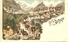 Gruss aus den Bergen - Litho