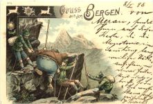 Gruss aus den Bergen - Litho