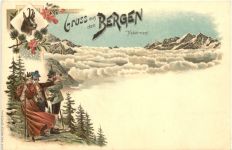 Gruss aus den Bergen - Litho