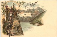 Gruss aus den Bergen - Litho