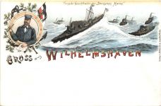 Gruss aus Wilhelmshaven Torpedo Geschwader - Litho