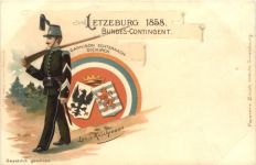 Letzeburg 1858 Bundes Contigent - Garnison Echternach - Diekirch - Litho