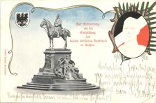Aachen - Enthüllung Kaiser Wilhelm Denkmal - Litho - Privatganzsache PP15 D7