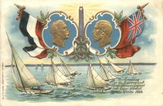 Kiel - Kaiser Wilhelm II - Eduard von England - Litho