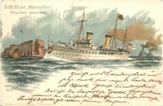 Helgoland - SM Yacht Hohenzollern - Litho