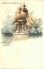 SMS Schulschiff Gneisenau - Litho