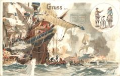 Segelschiff Makeloes - Litho