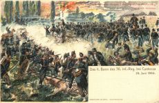 Das II. Baon des 8. Inf. REgiment bei Custozza - Litho