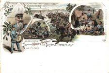 Kaiser Manöver der Bayern und Preussen 1897 - Litho