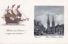 AK Bremen, Gesamtansicht, Schiff in Fahrt