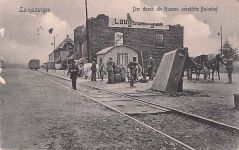 Von den Russen zerstörter Bahnhof Lauksargiai1916