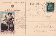 Bayerischer Blumentag 1913 Maedchen sign Prof. Carl Marr