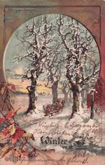 Künstler AK Theodor Guggenberger: Allegorische Darstellung des Winters, Pferdeschlitten in..
