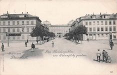 Gruss aus Darmstadt. Das Residenzschless vom Luisenplatz geschen.