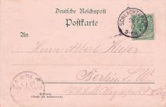 Lithographie Berlin-Schlachtensee, Gasthaus Alte Fischerhütte von Herm. Marquardt