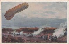 Zeppelin AK 1. WK - Fesselballon unsere Artilleriewirkung beobachten