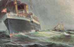 Ak Dampfer, Dampfschiff, Segelschiff, Sturm