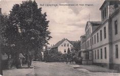 Bad Lippspringe. Detmolderstrasse mit Hotel Wegener.