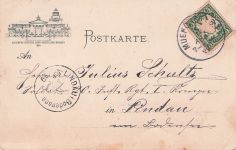 Bayern Ballon Privat-Ganzsache Sport-Ausstellung München 1899 nach Aichstetten
