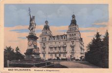 Postkarte Bad Wildungen Kriegerdenkmal Fürstenhof