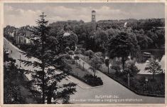 Burgstädt in Sachsen, Mittweidaer Straße und Eingang zum Wettinhain