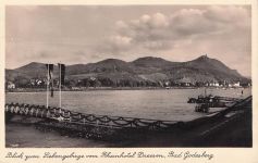 Blick zum Siebengebirge vom Rheinhotel Dreesen, Bad Godesberg