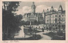 AK Leipzig, Partie am neuen Rathaus,