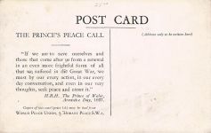 Friedensaufruf des Prinzen" ("The Prince's Peace Call") von H.R.H.