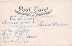 1921 Merry Christmas Postcard Cute Girl Holding Snowballs Next To
