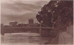 Hereford Henffordd Victoria Bridge, Cathedral From the river/Kirche