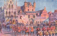 MALINES. Les Halles et l'Hôtel de Ville.