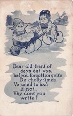 6 Postcard Group Dutch Kids - Letter Writing - Mail Box, Feather Quill, Clock
