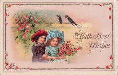 Beautiful Little Girls & Birds - Best Wishes