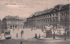 AK Metz, Paradeplatz mit Strassenbahn
