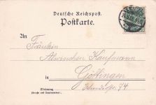 Deutsche Reichspost. Postkarte. Mannes in Anzug und Hut zu sehen