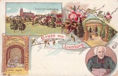 Lithographie Arenberg, Totalansicht, Eingang zum Oelberg
