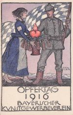 Künstler Ak Klein, Richard, Opfertag 1916, Bayerischer Kunstgewerbeverein