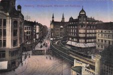 Hamburg-Rödingsmarkt, Alterwall mit Hochbahn.