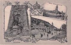 AK Kyffhäuser, Kaiser Wilhelm-Denkmal, Mehrbildkarte 1918
