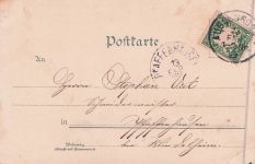 Lithographie Augsburg, Perlachthurm und Rathaus mit Straßenbahn