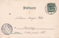 eine Schwarzwälder Tracht und enthält eine Nachricht aus dem Jahr 1898.