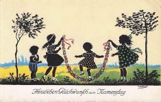 Künstler-AK Friedrich Kaskeline: Mädchen spielen mit einem Springseil
