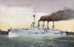 AK Kriegsschiff SM Panzerkreuzer Friedrich Carl Marine Schiffspost