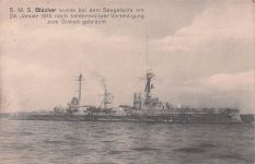 AK S. M. S. Blücher, gesunken im Seegefecht am 24. Januar 1915