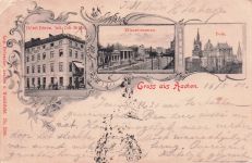 AK Aachen, Hotel Düren, Mittelstrasse mit Marienkirche,