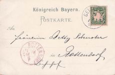 Lithographie Geiselwind, Marktplatz, General Murmann-Denkmal und Totalansicht