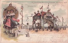 Nürnberg - Deutsches Bundesschiessen 1897 - Litho