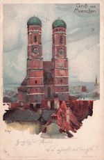 Künstler Litho Kley, Heinrich, München Bayern, Frauenkirche